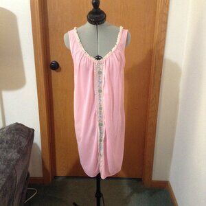 Vintage 1950s or 1960s Pink Sheer Nylon Lace Trimmed Nightie